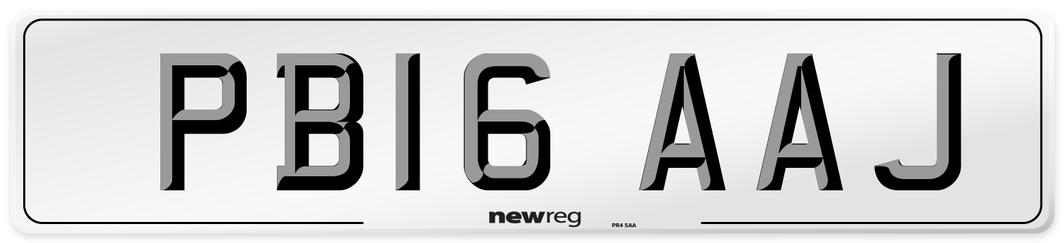 PB16 AAJ Number Plate from New Reg